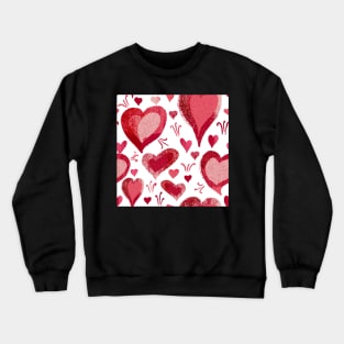 Red Pink Heart Pattern Crewneck Sweatshirt